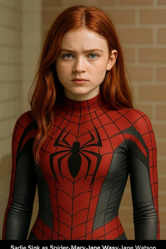 Sadie sink as spinnert live action into the spider verse 