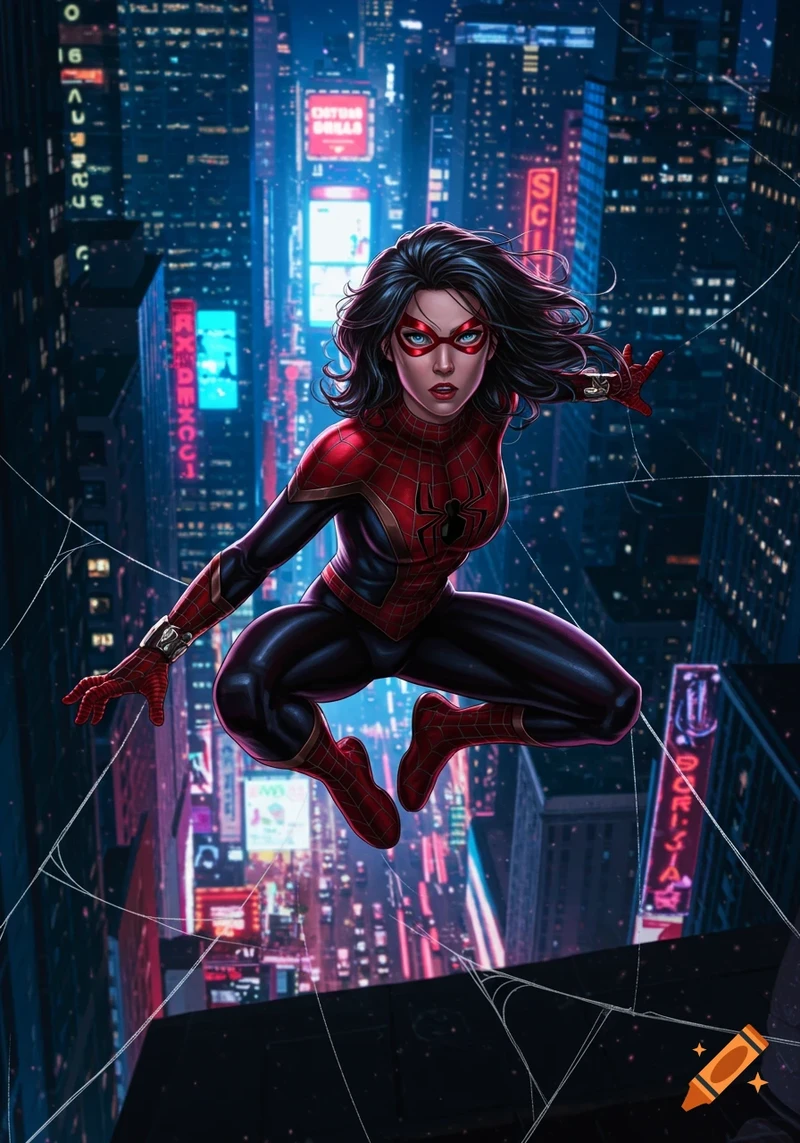 Zenydya as spider Gwen White tiger 🐯 animated Style from earth 404d.