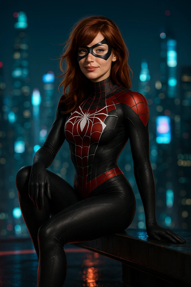 Emma Stone as spider woman MJ live into the spider verse fan casting 