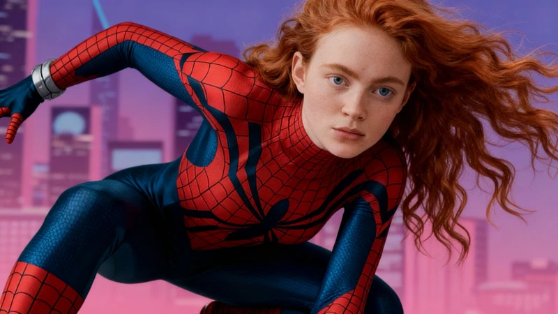 Sadie sink as spider girl Mayday Parker live action into the spider verse fan casting 