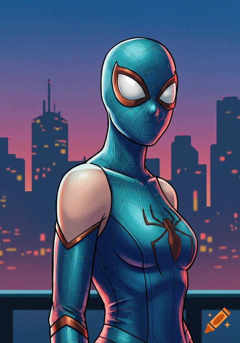 Zenydya as spider girl MJ spinnert animated Style 