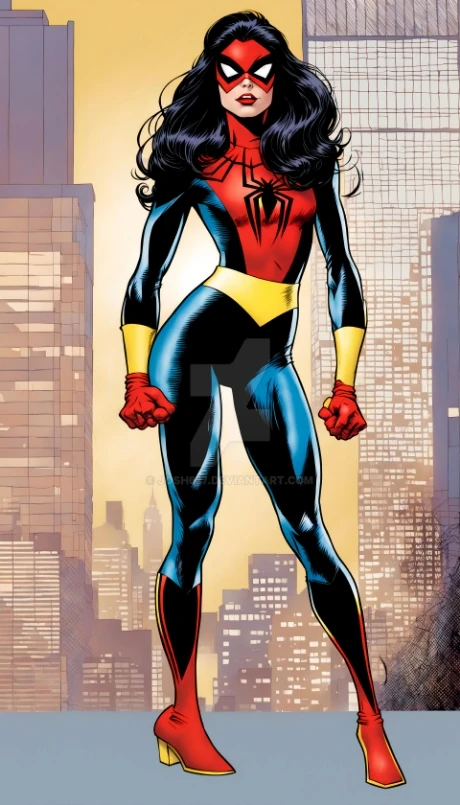 Sarose roanan as spider woman Jessica drew animated Style from 616c.