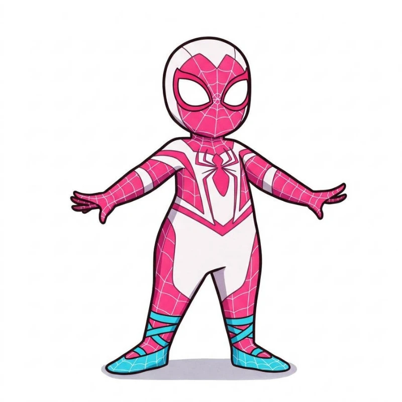 Brooklyn Prince as spider Gwen baby animated Style