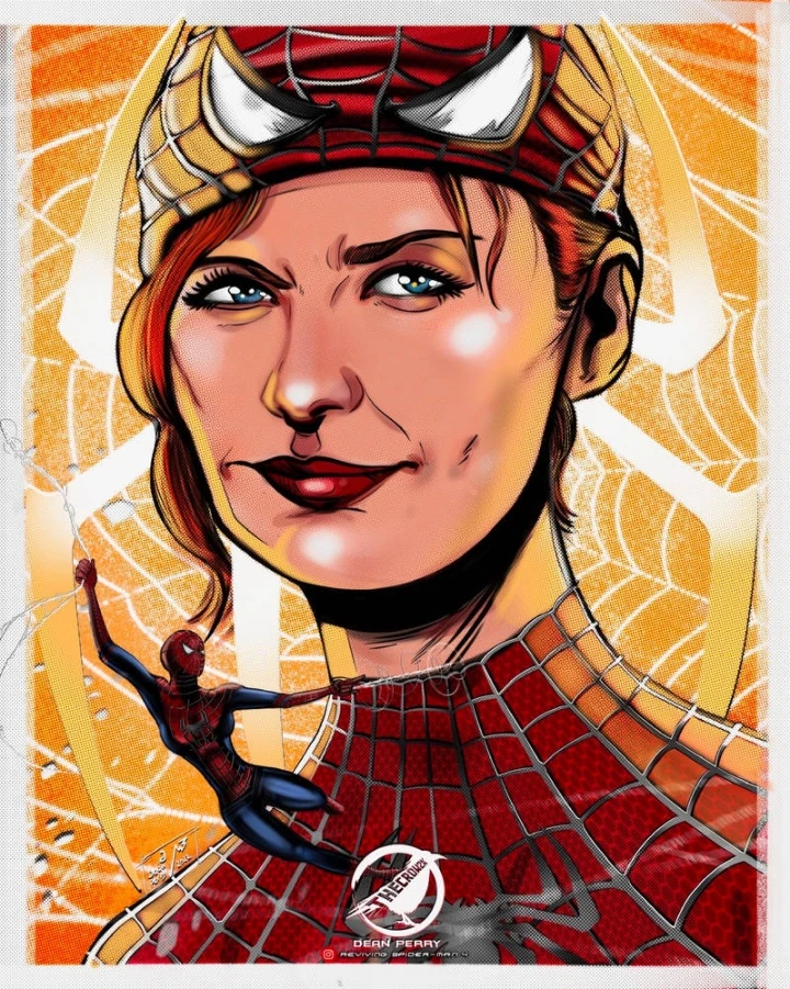 Sadie sink as spider woman MJ animation style 