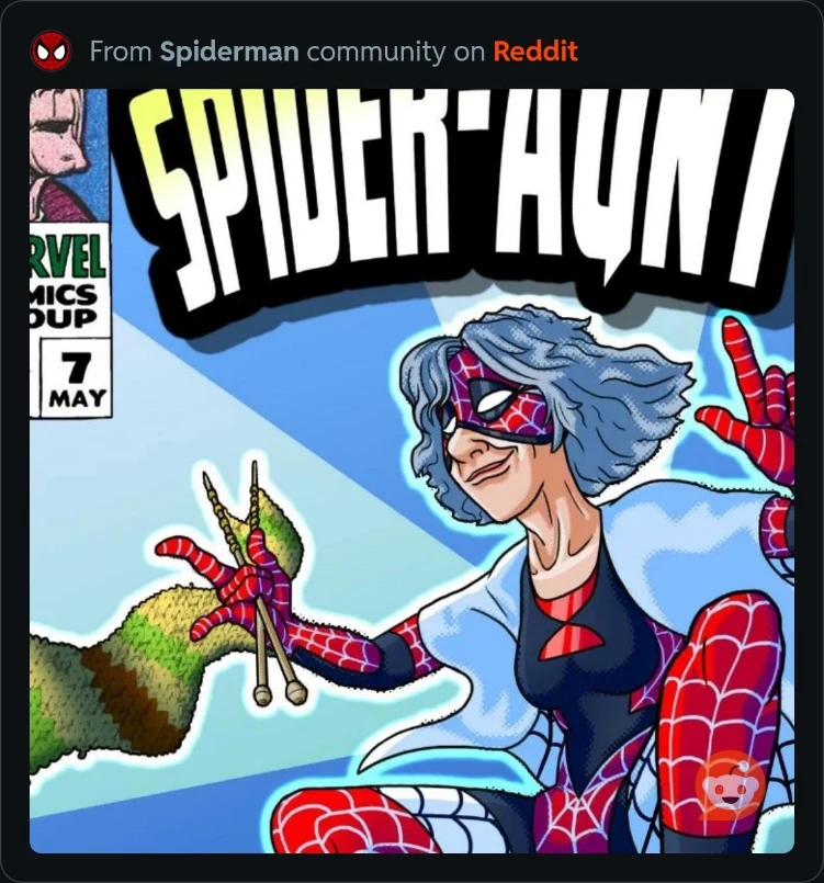 Sally's flied as spider mam.