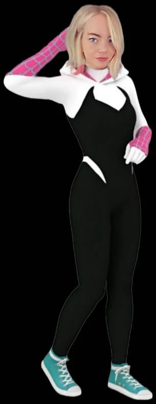 Emma Stone as ghost spider kade animated Style
