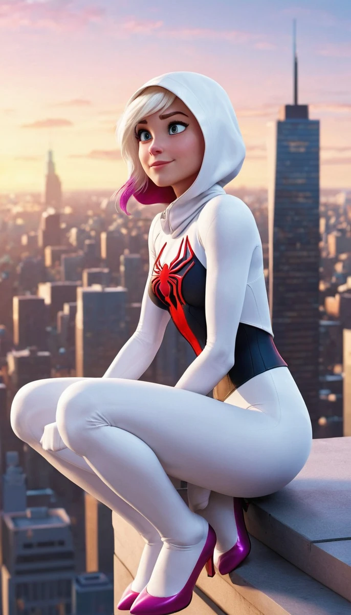 McKenna grace as spider Gwen phoniex Force animated Style.