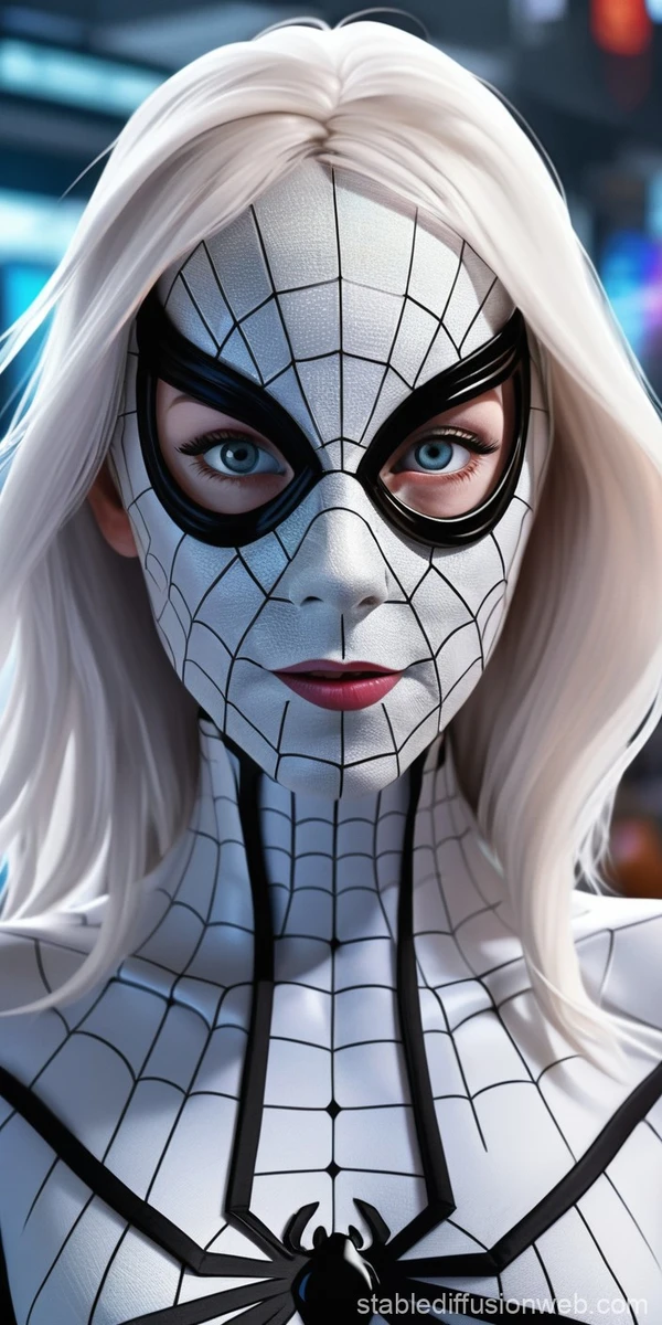 Sydney Sweeney as spider Gwen daredevil animated Style.