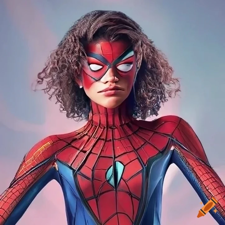 Zeyndya as spider girl Mayday Parker animation style