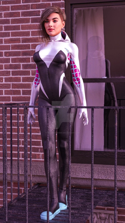 Haille steinflied as ghost spider Kade animation style