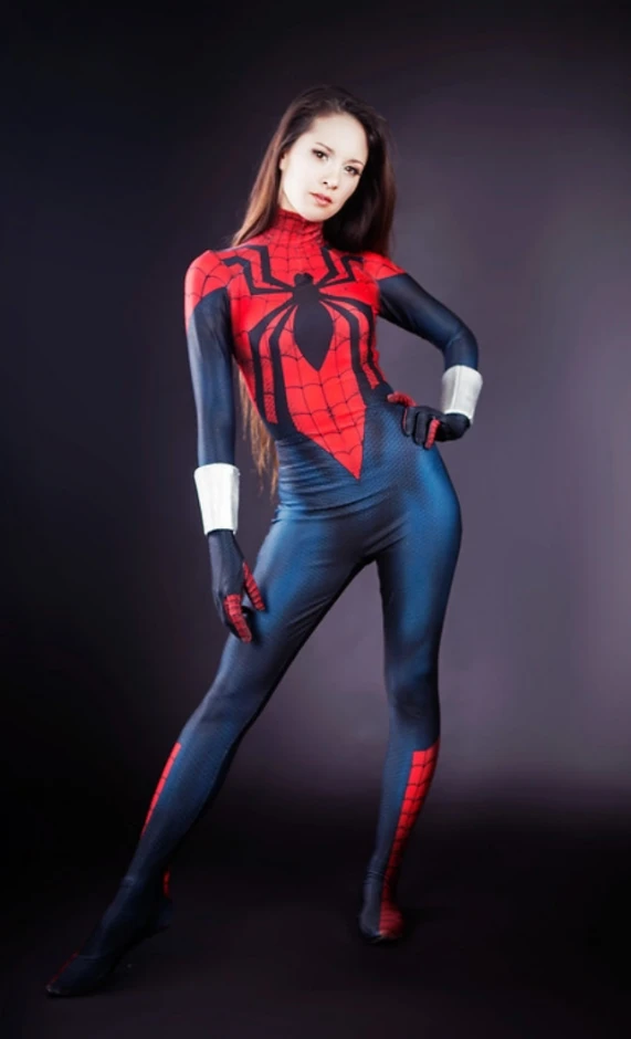 Katie Elizabeth shorter as spider girl Mayday Parker 