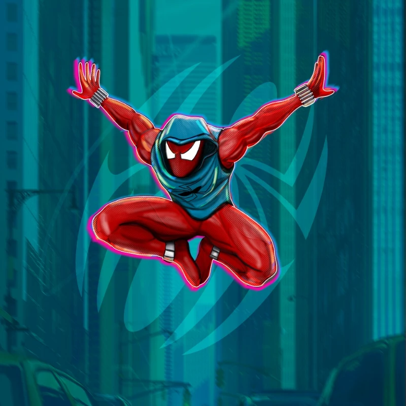 Josh Keaton as Scarlett spider man animated Style