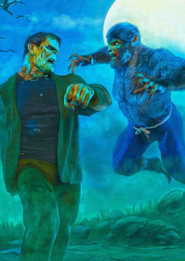 Wolf Man vs Frankenstein