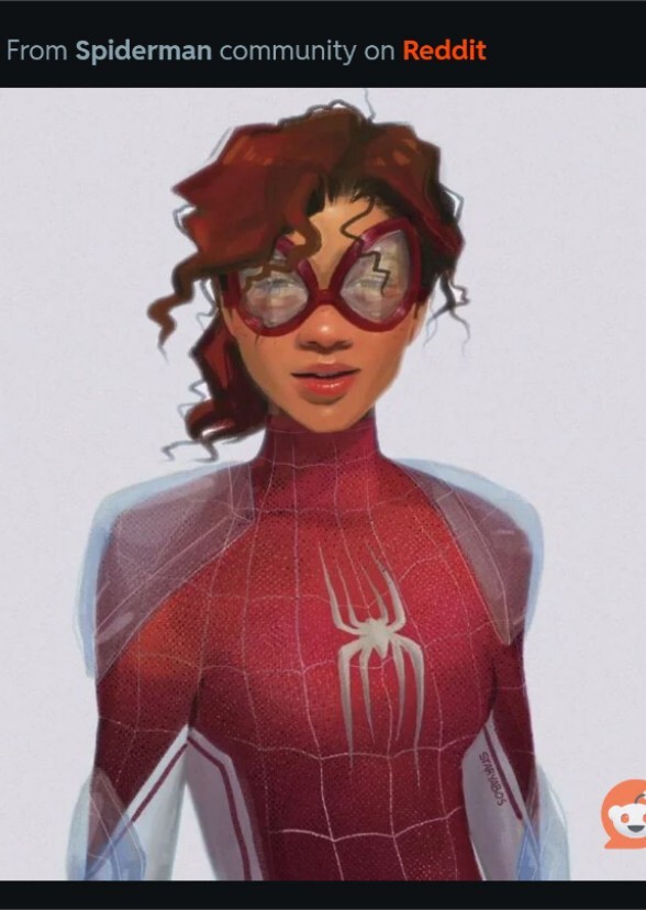 Zendaya as spinnertte animation style