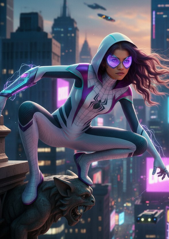 Zeyndya as ghost spider MJ